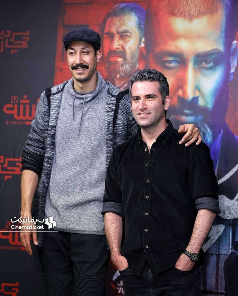 هوتن شکیبا و بهرام افشاری روی فرش قرمز