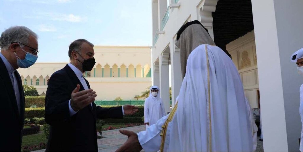 جزئیات دیدار وزیر خارجه ایران با امیر قطر | تصاویر استقبال گرم تمیم بن‌حمد آل ثانی از امیرعبداللهیان