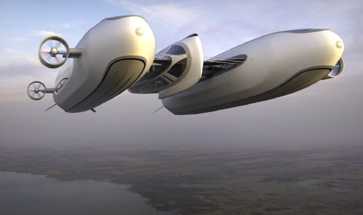 تصاویر | پرواز رویایی با قایق هوایی دو بدنه | در آسمان شناور بمان