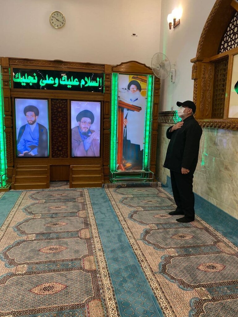 تصاویر | حضور معنادار سردار قاآنی در نجف | فرمانده ایرانی بر سر مزار فرمانده عراقی