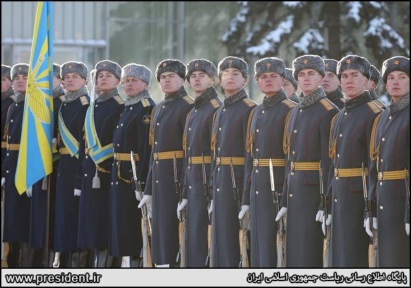 گارد تشریفات روسیه در استقبال از رئیسی