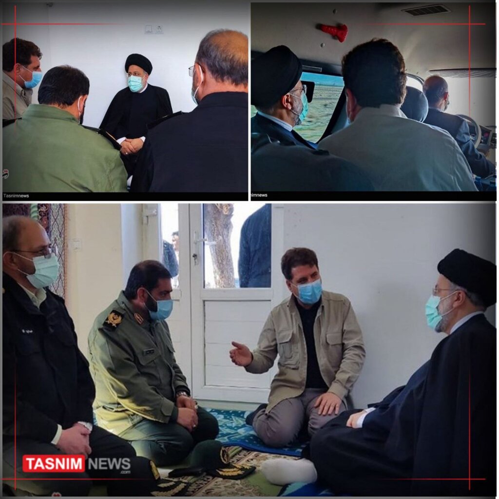 بازدید میدانی رئیس جمهور از مناطق سیل زده در ابتدای ورود به استان کرمان