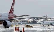 ببینید | فرودگاه استانبول؛ پس از سه روز برف و یخبندان