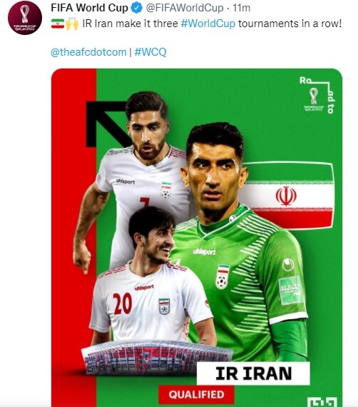 عکس | واکنش جالب فیفا به صعود ایران به جام جهانی و هت تریک رویایی تیم ملی