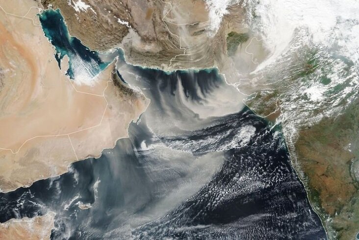 تصویری که ناسا  از طوفان گرد و غبار در مرزهای شرقی ایران منتشر کرد
