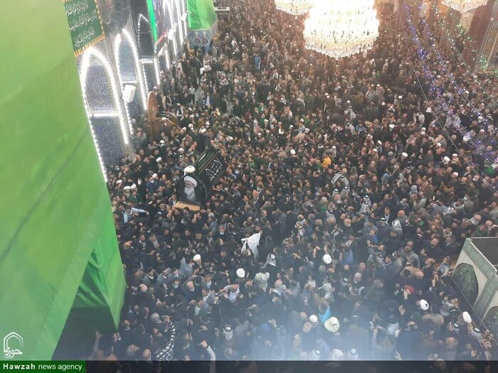 ببینید | تشییع باشکوه پیکر آیت الله صافی گلپایگانی در کربلا