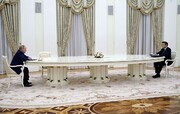 توضیح رسمی روسیه درباره میز بزرگ دیدارهای پوتین