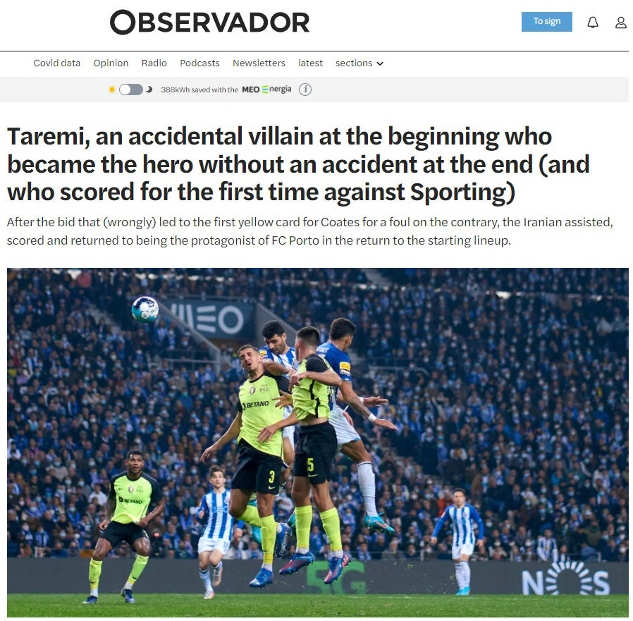 عکس | لقب جالب نشریه پرتغالی به مهدی طارمی | ستاره ایرانی همیشه باید تیتر یک باشد!