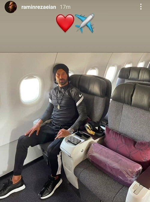 عکس | رامین رضاییان در راه پرسپولیس | قلب قرمز برای هواداران سرخ