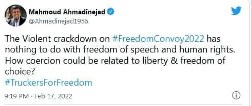 حمایت احمدینژاد از کامیونداران معترض در کانادا | کامیونداران چرا معترضند؟