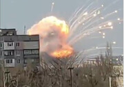 ببینید | لحظه انفجار در فرودگاه ملیتوپول اوکراین در حمله روسیه