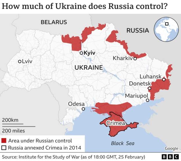 نقشه | روسیه چقدر از خاک اوکراین را تصرف کرده است؟