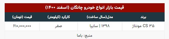 شاسی بلند سایپا چند؟