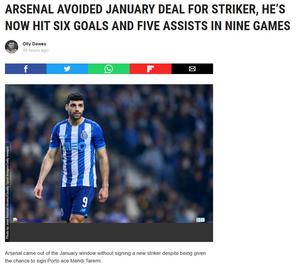 عکس | حسرت بزرگ انگلیسی ها به خاطر نخریدن طارمی | آمار ستاره ایرانی سوژه انتقاد تند از آرسنال