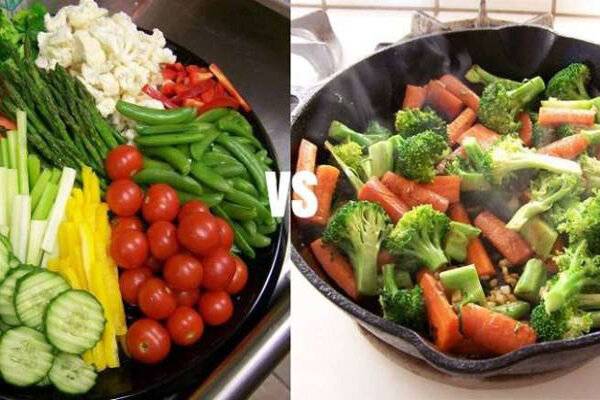 سبزیجات پخته یا خام؟
