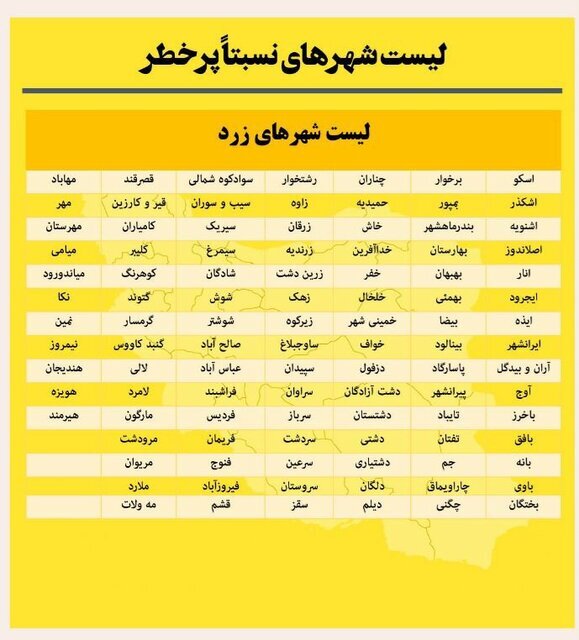 اعلام اسامی شهرهای بسیار پرخطر کرونایی | فقط این سه شهر کشور وضعیت عادی دارند