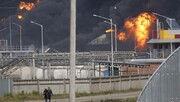 ببینید | حمله موشکی روسیه به انبارهای نفتی نزدیک کی‌یف