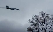 تصاویری از سقوط جنگنده روسی در اوکراین و اجکت خلبان