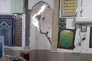 تصاویر خسارت زلزله به یک فروشگاه در روستای آسو در ۹ کیلومتری کوخرد هرمزگان