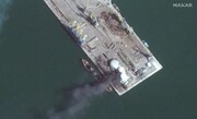 ببینید | انهدام کشتی جنگنده روس در بندر اشغال‌شده اوکراین
