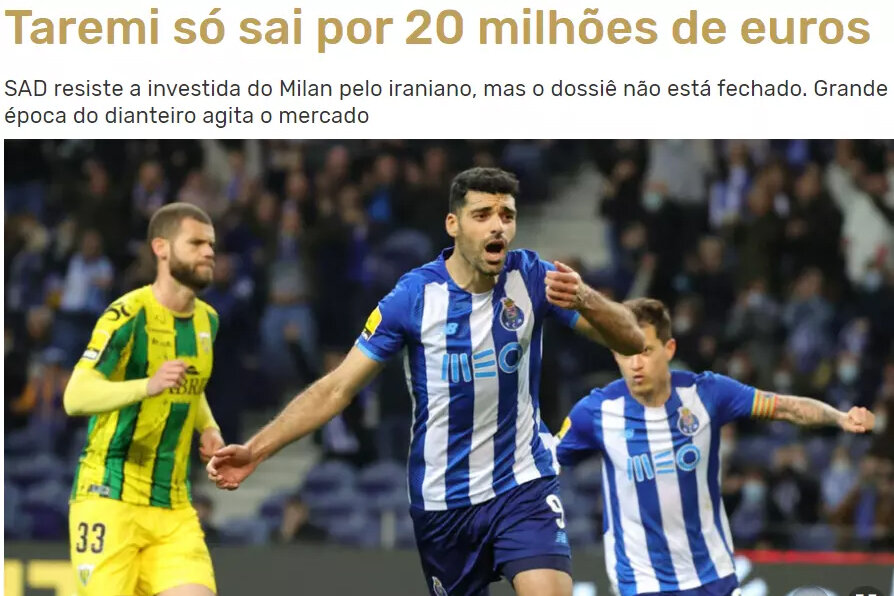 عکس | رمزگشایی نشریه پرتغالی از مبلغ پیشنهادی میلان برای جذب طارمی| انتقال شگفت انگیزی در راه است!