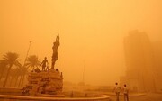 تصاویری از گردوخاک شدید در بغداد | این خاک به ایران می‌رسد؟