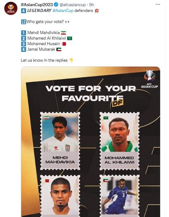 عکس | کاپیتان سابق پرسپولیس و تیم ملی نامزد بهترین مدافع تاریخ آسیا شد