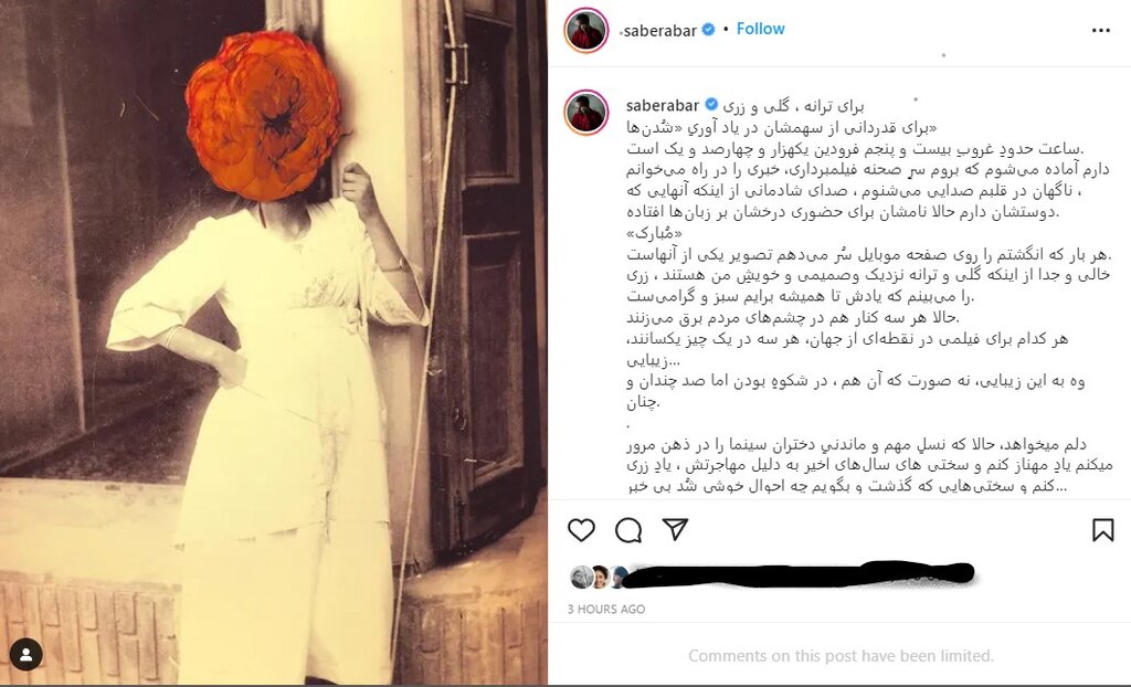 صابر ابر گلشیفته فراهانی ترانه علیدوستی سلبریتی