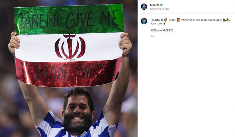 عکس | درخواست یک هوادار پورتو از طارمی با برافراشتن پرچم ایران