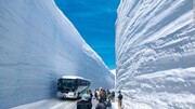 تصاویر دره عجیب برفی ژاپن ؛ ارتفاع دیوارهای برفی آن به ۲۰ متر می‌رسد