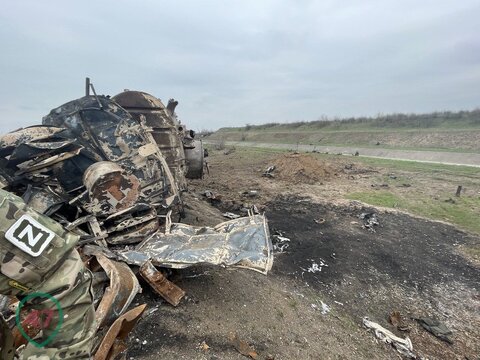 تجهیزات منهدم شده در منطقه خرسون اوکراین