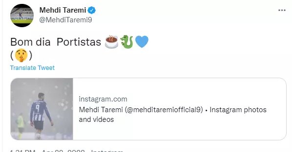 عکس | صبح بخیر جنجالی طارمی برای رقیب پورتو و هوادارانش