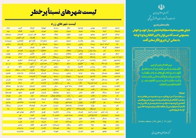 از پیک هفتم کرونا فعلا خبری نیست | تنها ۲ شهر در ایران در وضعیت قرمز هستند | این شهرها در وضعیت آبی کرونایی قرار گرفتند