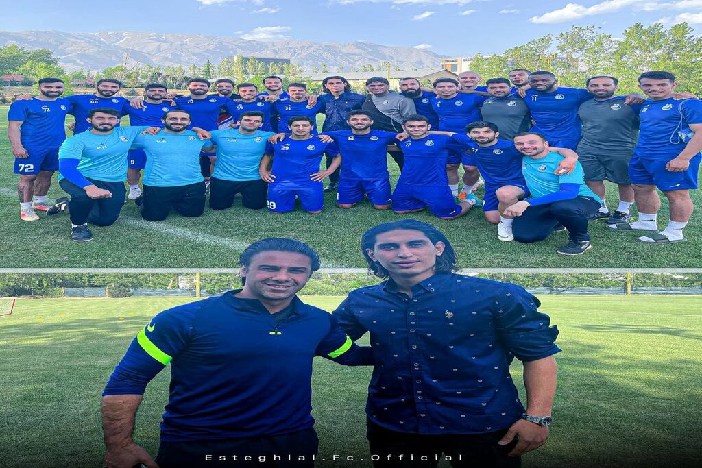 عکس | استقبال مجیدی از لژیونر ایرانی در تمرین آبی ها