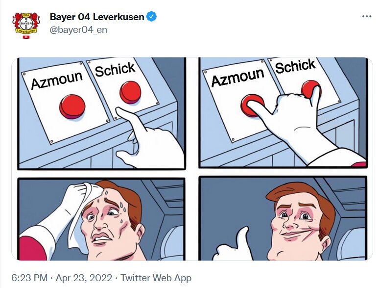 عکس | واکنش طنز آمیز باشگاه بایرلورکوزن به اولین گل سردار آزمون