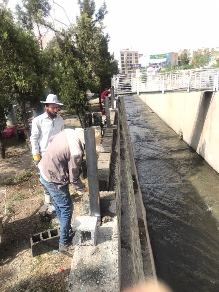 کانال سازمان آب رفع خطر شد | ایمن‌سازی کانال پرخطر محله صادقیه
