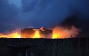 آتش سوزی بزرگ در مخازن نفت روسیه در مرز اوکراین