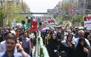 تصاویر غریبه‌ترین حاضران روز قدس در خیابان‌های تهران