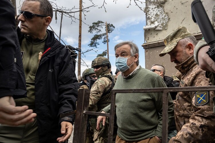 تصاویری از بازدید دبیرکل سازمان ملل از کییف | تلاش برای ایفای نقش در یک بحران