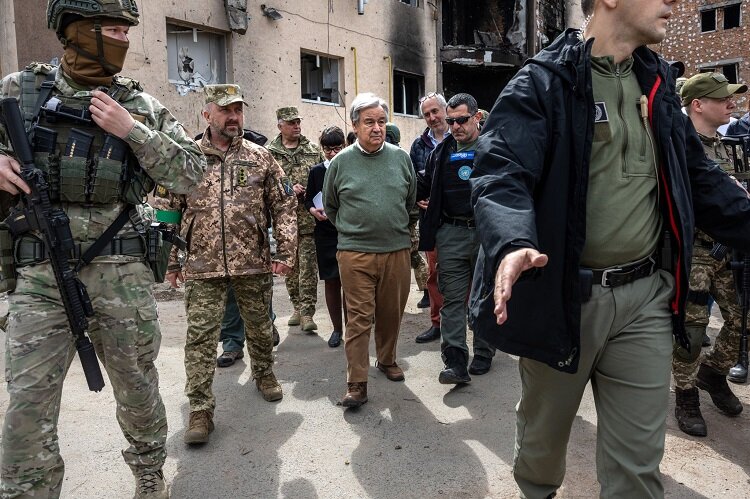 تصاویری از بازدید دبیرکل سازمان ملل از کییف | تلاش برای ایفای نقش در یک بحران