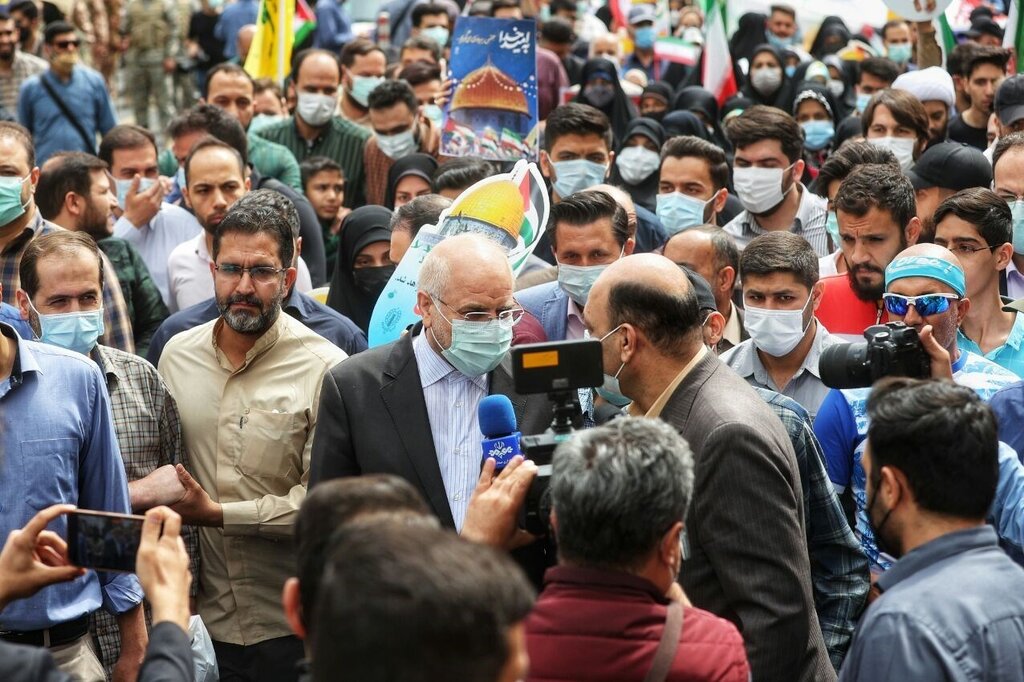 تصاویر رئیسی و قالیباف در راهپیمایی روز قدس