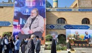 مراسم تشییع پیکر نادر طالب‌زاده در مسجد بلال  