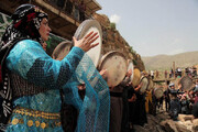 تصاویری زیبا از نوای رحمت دف‌نوازان کردستانی در پالنگان