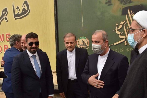 تصاویر حضور سفیر جدید ایران در محل شهادت سردار سلیمانی 