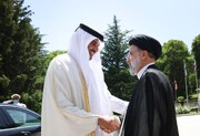 تصاویر استقبال گرم رئیسی از شیخ تمیم | خنده‌های دو طرف از لحظه استقبال تا نشست خبری | صف جالب دیپلمات‌ها با پوشش متفاوت
