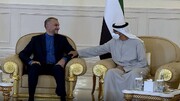 تصاویر دیدار وزیر خارجه ایران با رئیس جدید امارات | کدام نماینده امیر عبداللهیان را همراهی می‌کرد؟