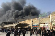 ببینید | آتش‌سوزی در حرم امام حسین(ع) | صحن در حال ساخت «العقیله زینب(ع)» سوخت
