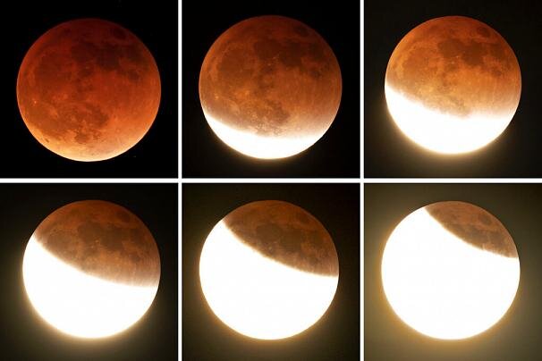 تصاویر خیره‌کننده از ماه‌گرفتگی خونین | شبی که ماه قرمز شد