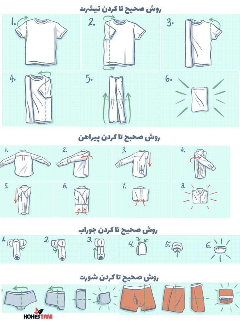 ترفندهای تاکردن لباس