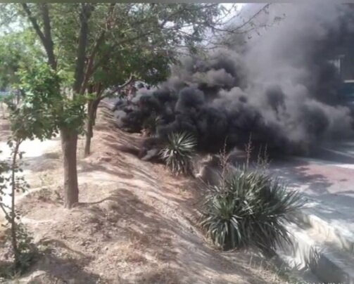 آتش سوزی در بزرگراه آزادگان